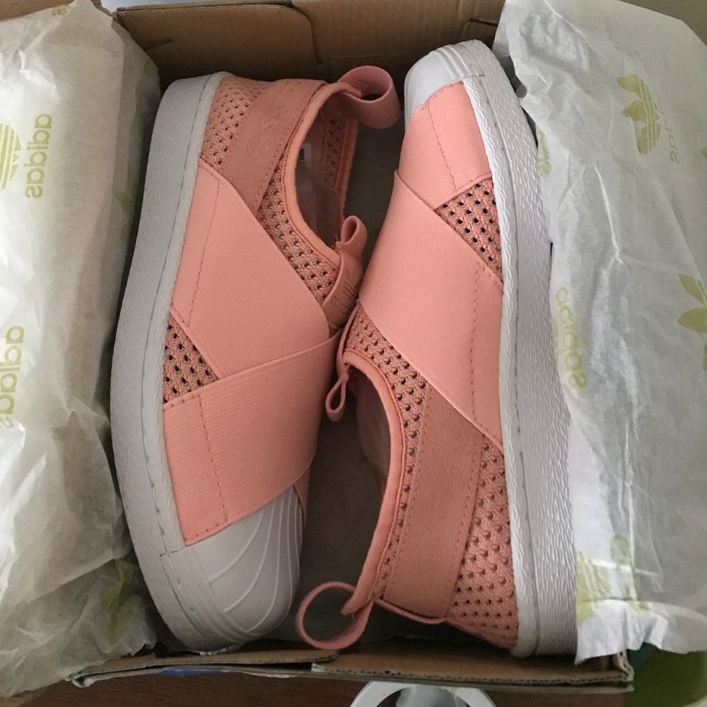 Adidas Pink Superstar Slip On Sneakers-NEW 7.5
